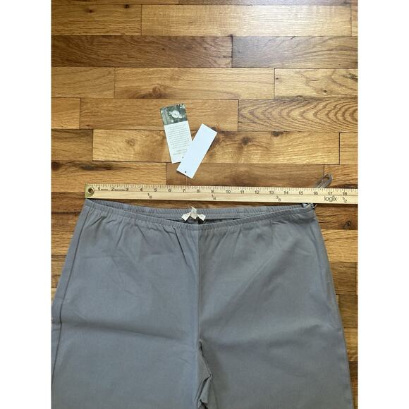 Eileen Fisher Smoke Organic Cotton Stretch Twill Slim Ankle Pant Side Zip Medium - Picture 5 of 9